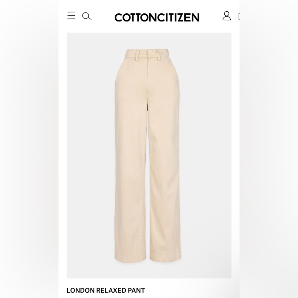 COTTON CITIZEN - London Relaxed Pant in Oatmeal size 28 NWT - Picture 2 of 7